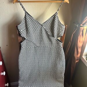 H&M Black and White Geometric Dress